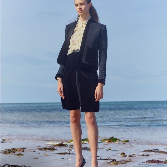 NWT Authentic Burberry black blazer jacket velvet details size 6 - Picture 15 of 16